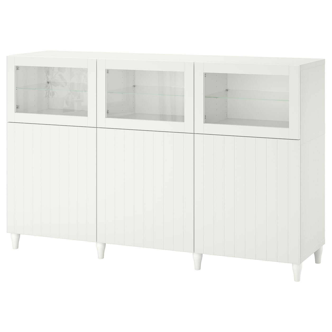 IKEA BESTÅ kombinacja z drzwiami, biały/Sutterviken/Kabbarp białe szkło przezroczyste, 180x42x112 cm