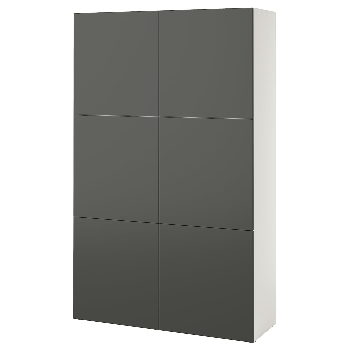 IKEA BESTÅ kombinacja z drzwiami, biały/Lappviken ciemnoszary, 120x42x193 cm