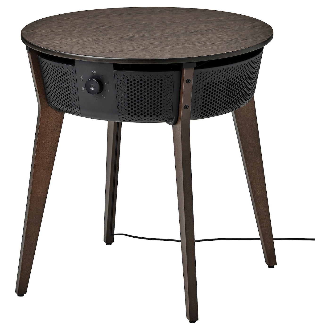 IKEA STARKVIND stół z oczyszczaczem powietrza, bejcowana okleina dębowa/ciemnobrązowy smart, Długość kabla: 1.50 m