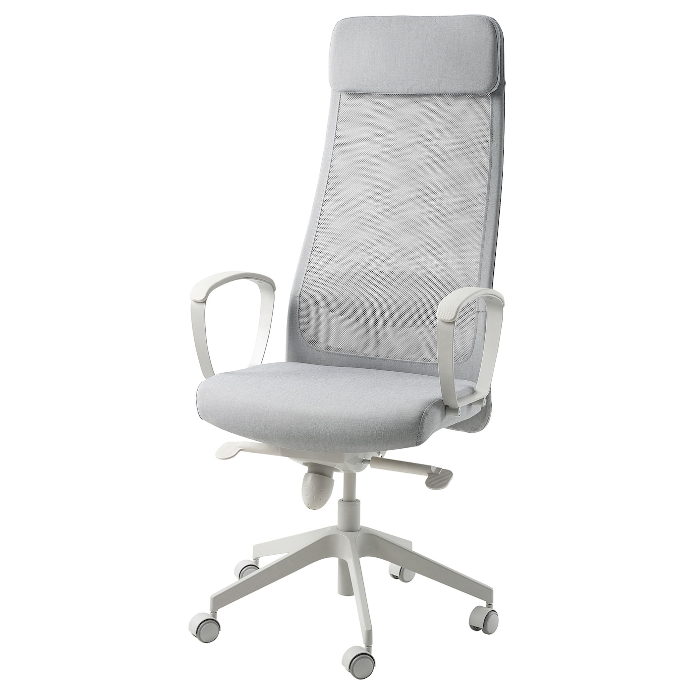 IKEA MARKUS krzesło biurowe, Vissle jasnoszary, Średnie