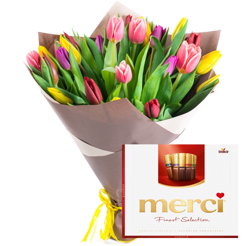 Bukiet Kolorowe tulipany z Merci