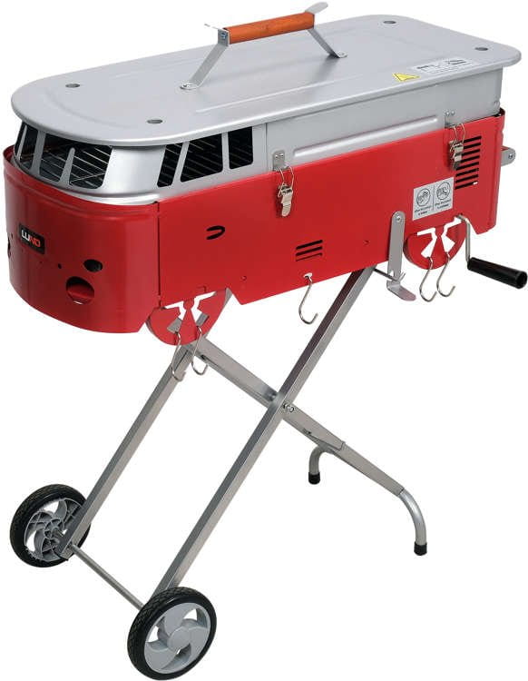 Stylowy grill węglowy "czerwony autobus" + stolik