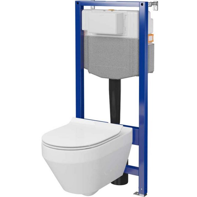 CERSANIT Zestaw podtynkowy AQUA PLUS mechaniczny z miską CREA i deską