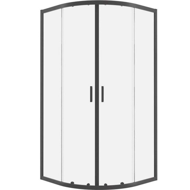 NEW TRENDY Kabina prysznicowa SUVIA BLACK półokrągła 90x90x185 szkło