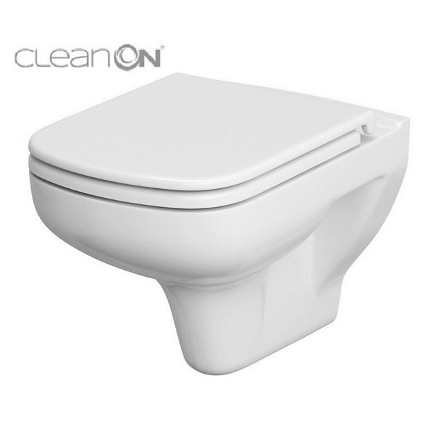 Miska WC podwieszana COLOUR prostokątna deska duraplastowa antybakt w