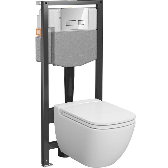 CERSANIT Zestaw podtynkowy COBE SYSTEM 50 mech, miska CASPIA, deska,