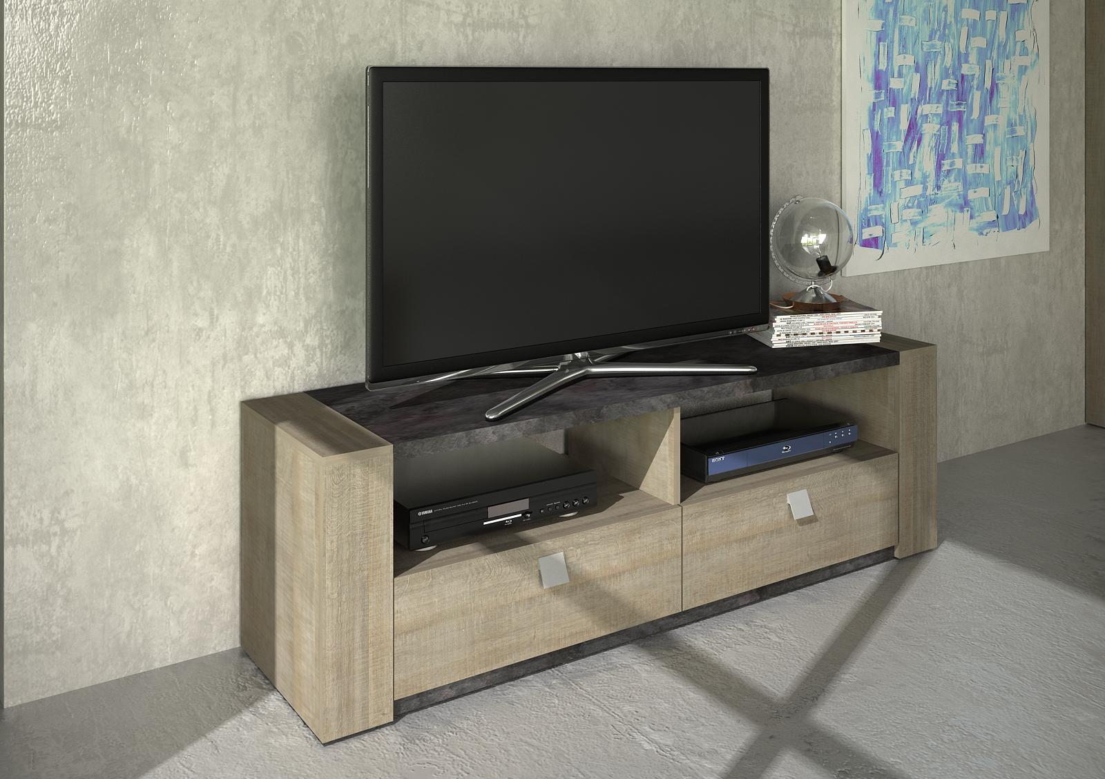 Designerski stolik telewizyjny Rita grey oak
