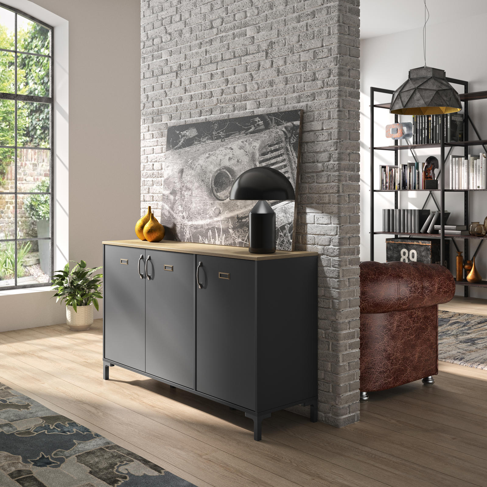 Komoda Manchester w industrialnym designie
