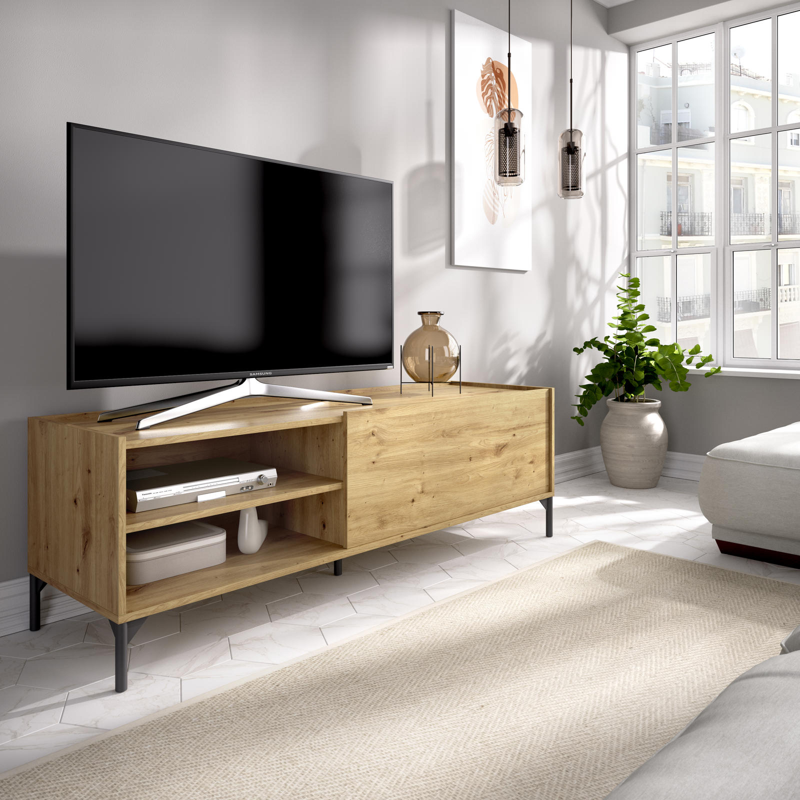 Stolik TV Ness dąb nordic