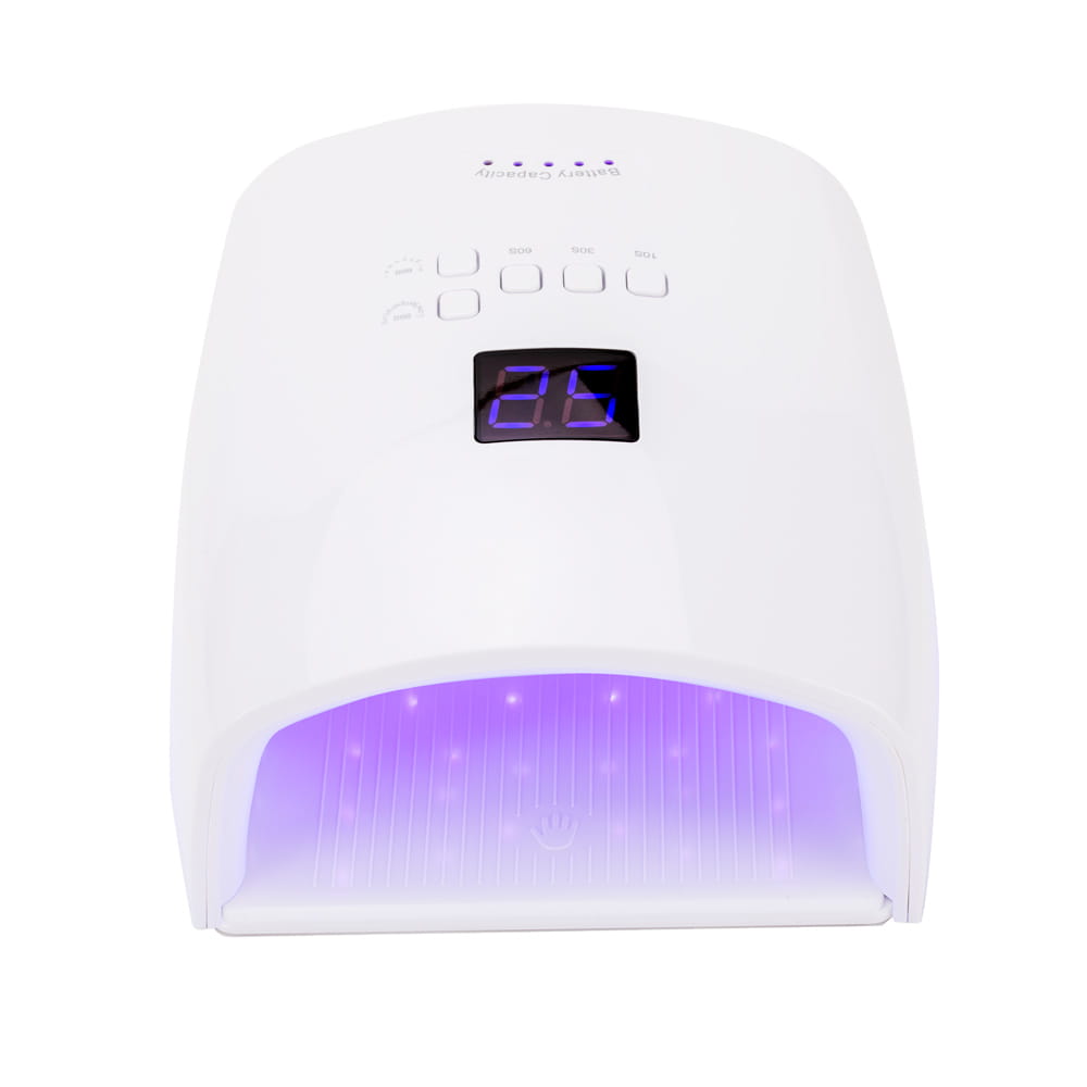 Lampa do paznokci akumulatorowa mobilna dual UV/LED 48W do lakierów hybrydowych żeli i akrylożeli biała S10