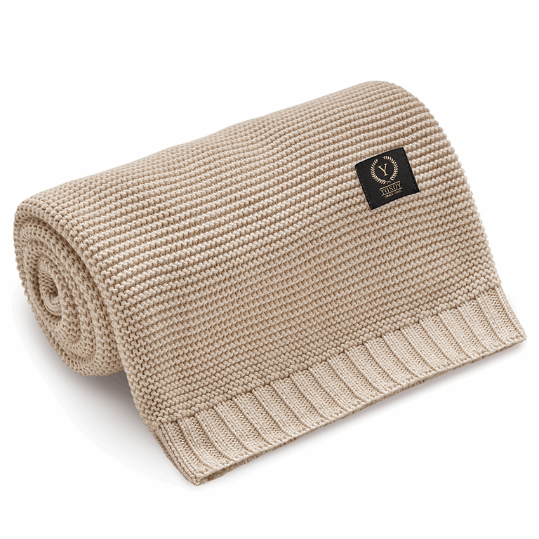 Yosoy Kocyk FRENCH bambus-bawełna - 100 x 80 cm-Sunny Beige