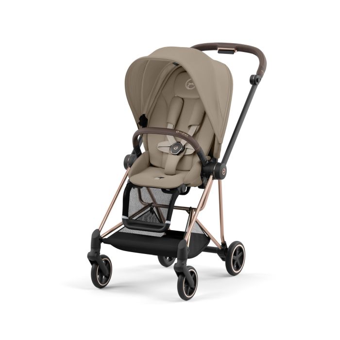 Cybex Mios 3.0 - wózek spacerowy-Cozy Beige-Chrome z brązową rączką