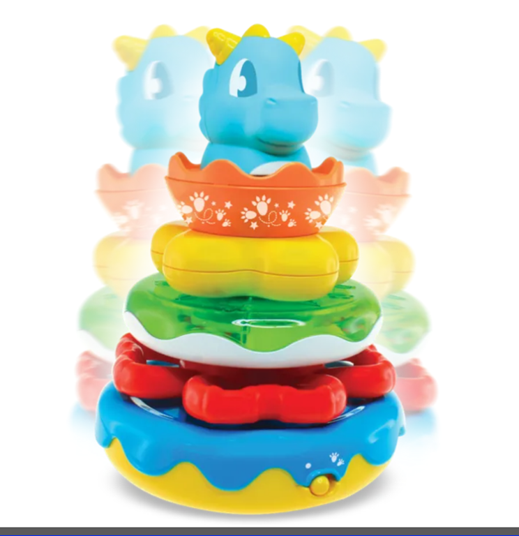 Dumel Discovery Piramidka Dino (12 m+) - zabawka edukacyjna - 42777