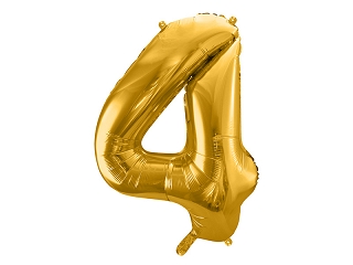 Balon foliowy Cyfra "4", 86cm, złoty