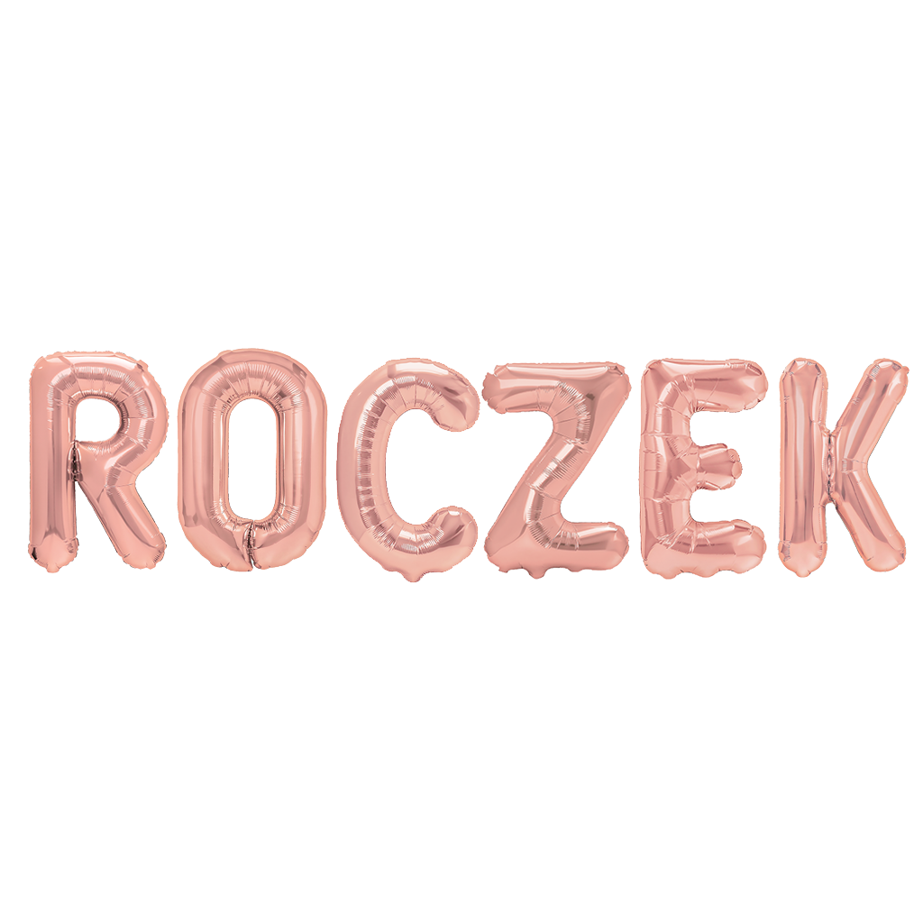 Balon foliowy napis ROCZEK różowe złoto