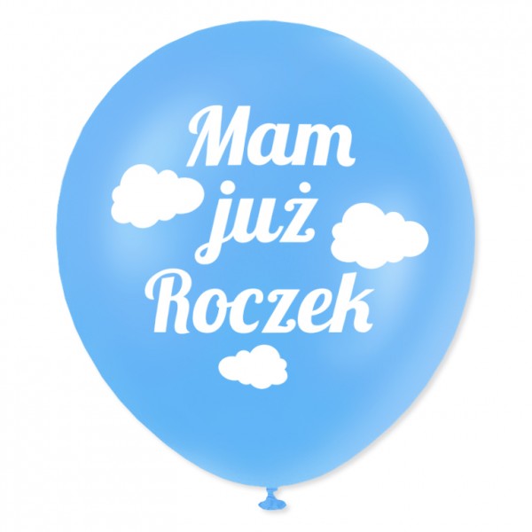 Balony na Roczek dla chłopca, niebieski, 5 szt.