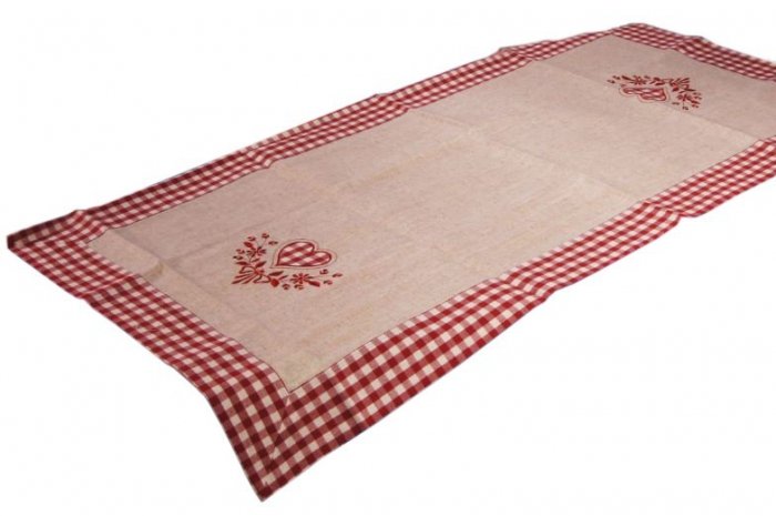 Walentynkowy Obrus Miłka - 3994 rozmiar: 50x100 kolor: beżowy