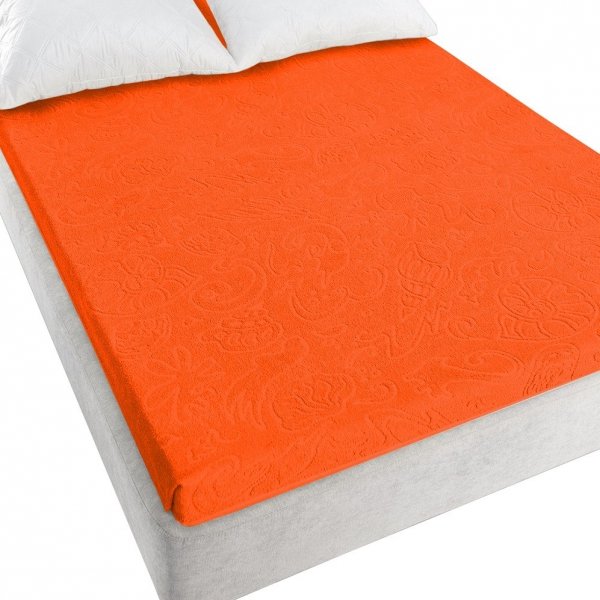 Prześcieradło frotte "Tulipan 4" 175x220 bez gumki wz. K17 oranż