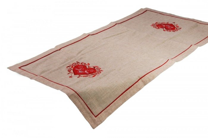 Walentynkowy Obrus Miłka - 2251 rozmiar: 40x140 kolor: beżowy