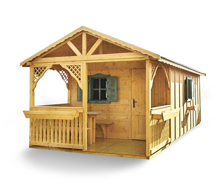 Domek ogrodowy | Peter 450 x 450 cm + Taras 225 cm