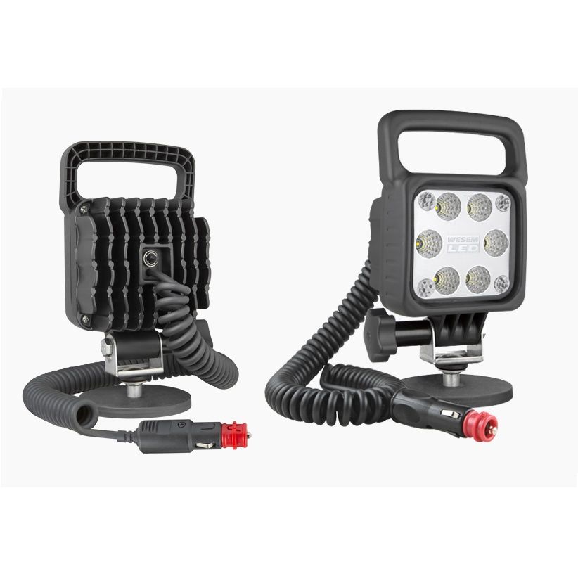 Lampa robocza LED F50° 2500lm z uchwytem magnetycznym, przewodem spiralnym wyłącznik LED6F.49996 Wesem