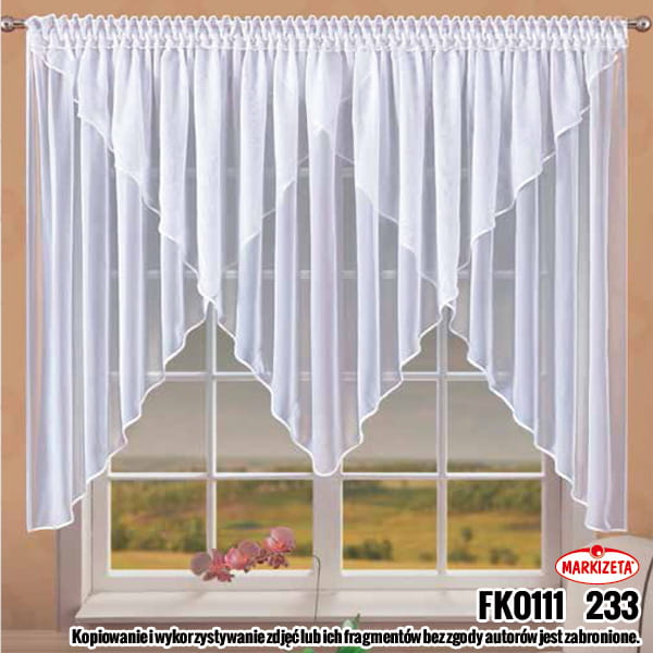 Firanka FK0111 wymiar 150x400 / kolor biały