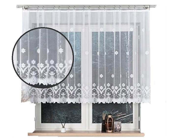 Firana krótka żakardowa Florentyna 120x200 - elegancka dekoracja okien