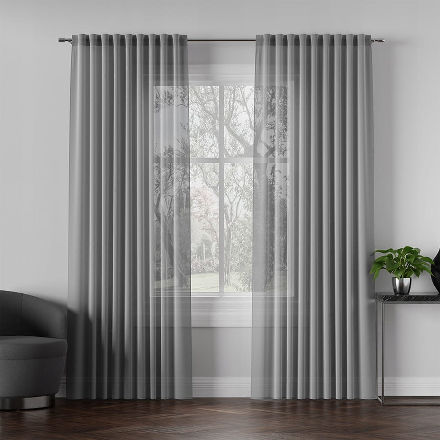 Zasłona gotowa batystowa Basic wys. 295x145 szara - elegancka dekoracja
