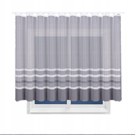 Firanka gotowa do salonu 150x300 cm biel/szary