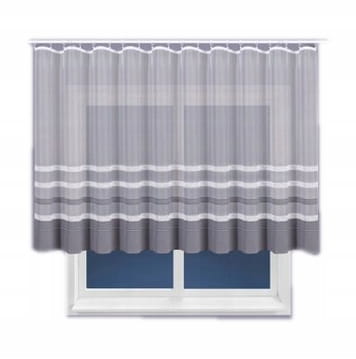 Firanka gotowa do salonu 150x300 cm biel/szary, modny design