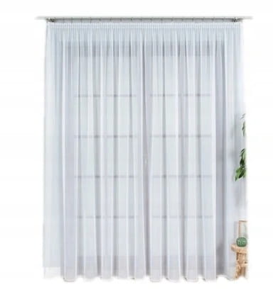 Firana gotowa z woalu wys 260x650 cm z ołowianką
