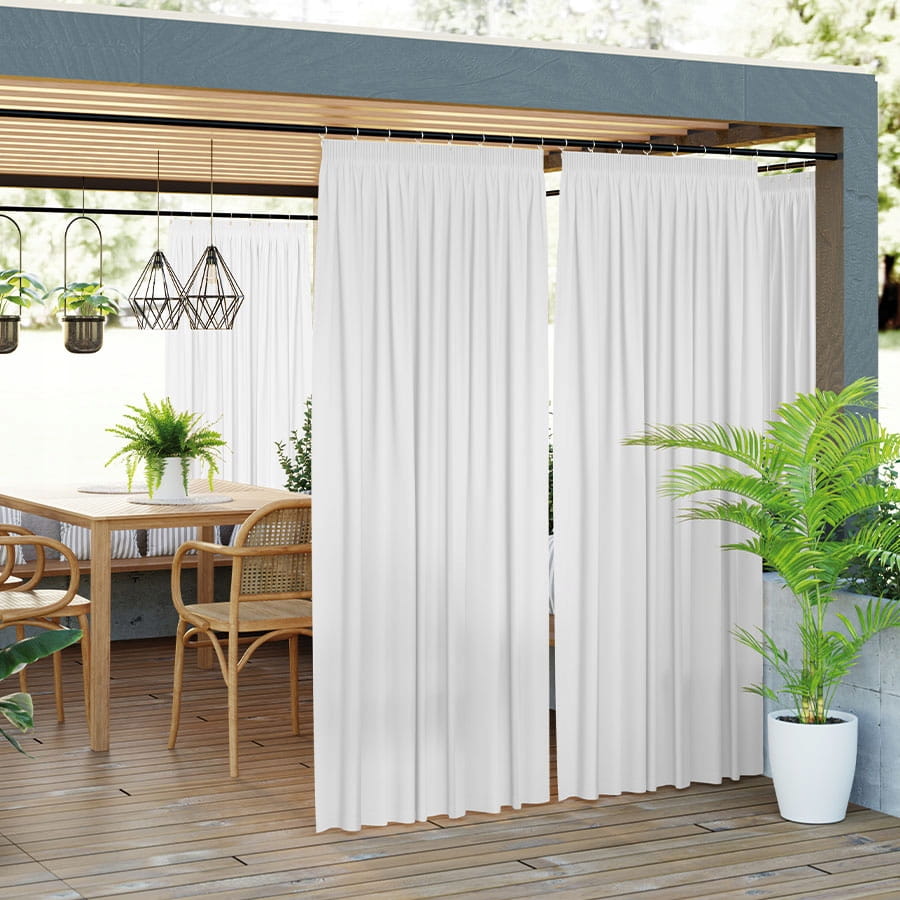 Zasłona gotowa Gardenia na taśmie wys. 200x140cm Biała ZASŁONY NA ALTANĘ