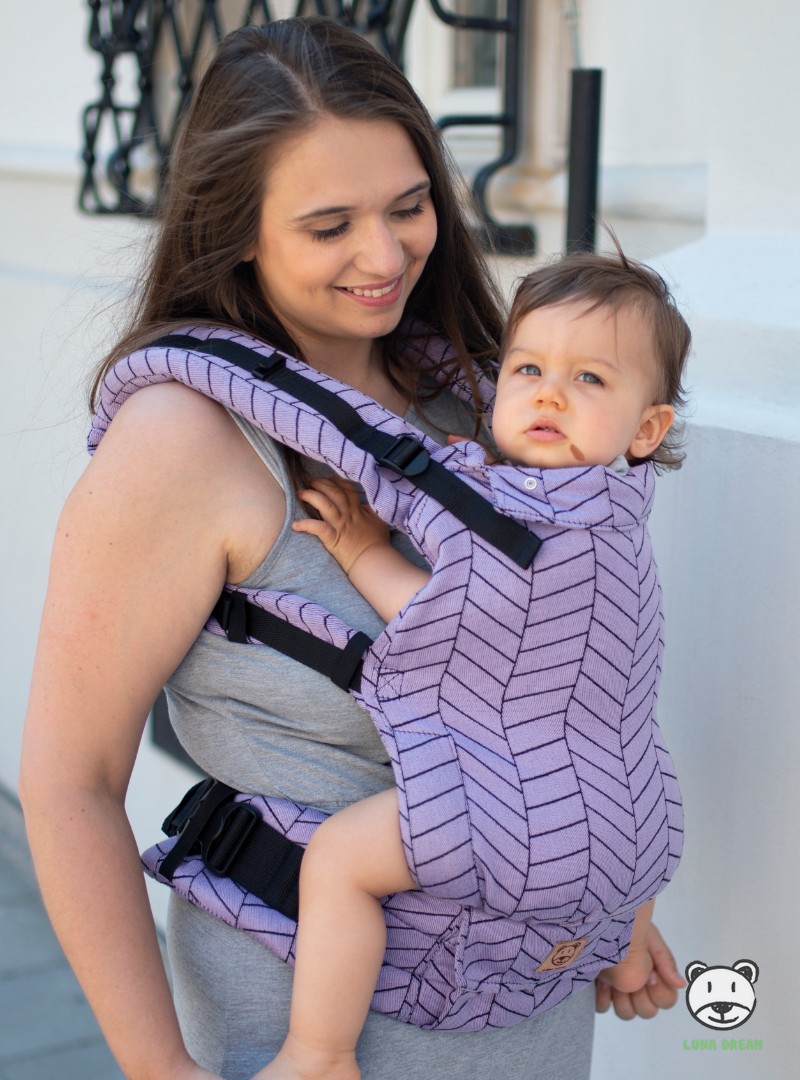 Nosidełko regulowane Grow Up Wrap: Big Herringbone fiolet