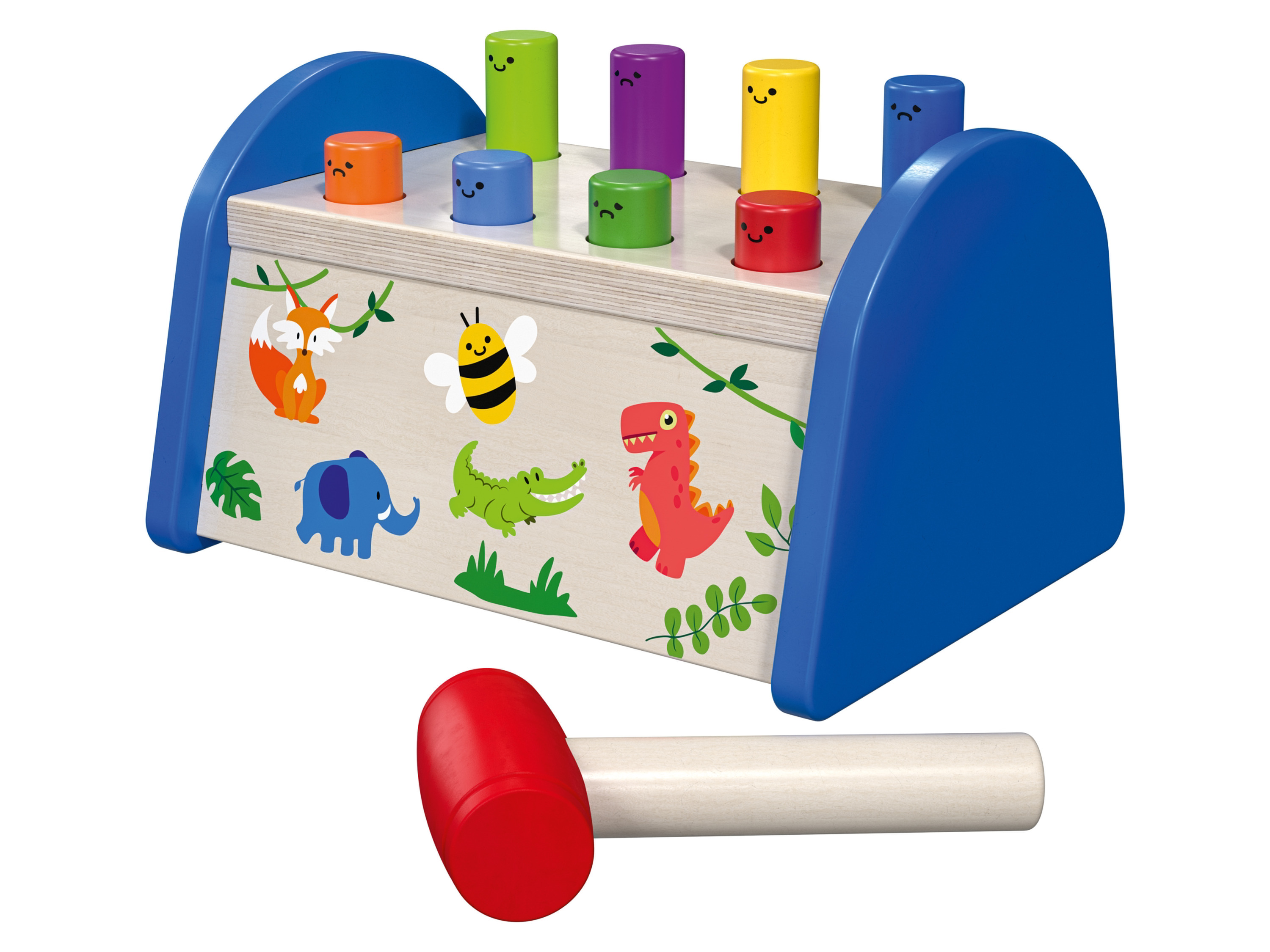 Playtive Drewniana zabawka edukacyjna motoryczna Wbijak