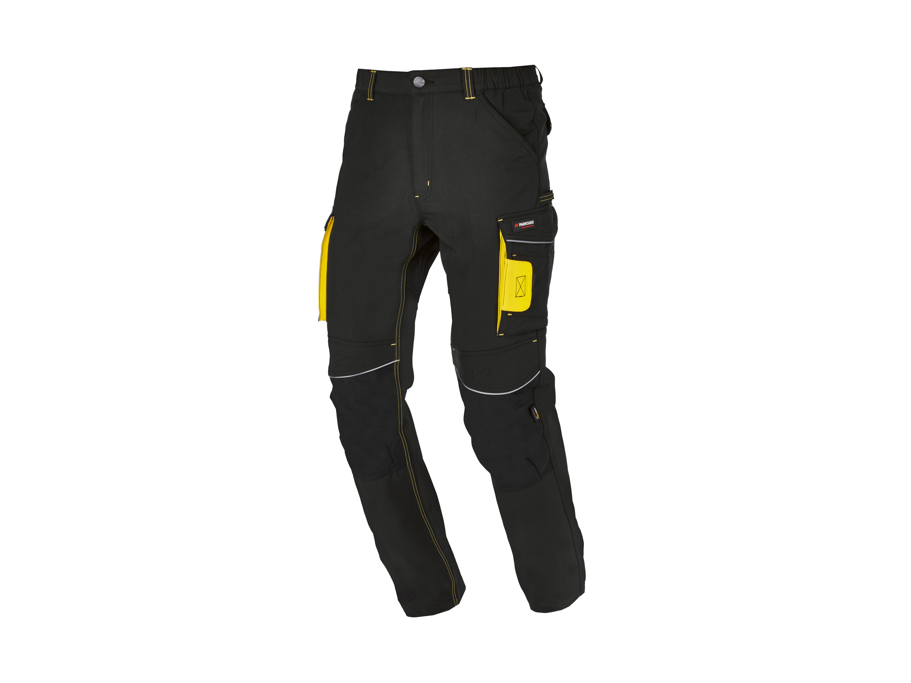 Parkside Performance Spodnie robocze meskie, z ciepłą podszewką 56, Czarny/ żółty