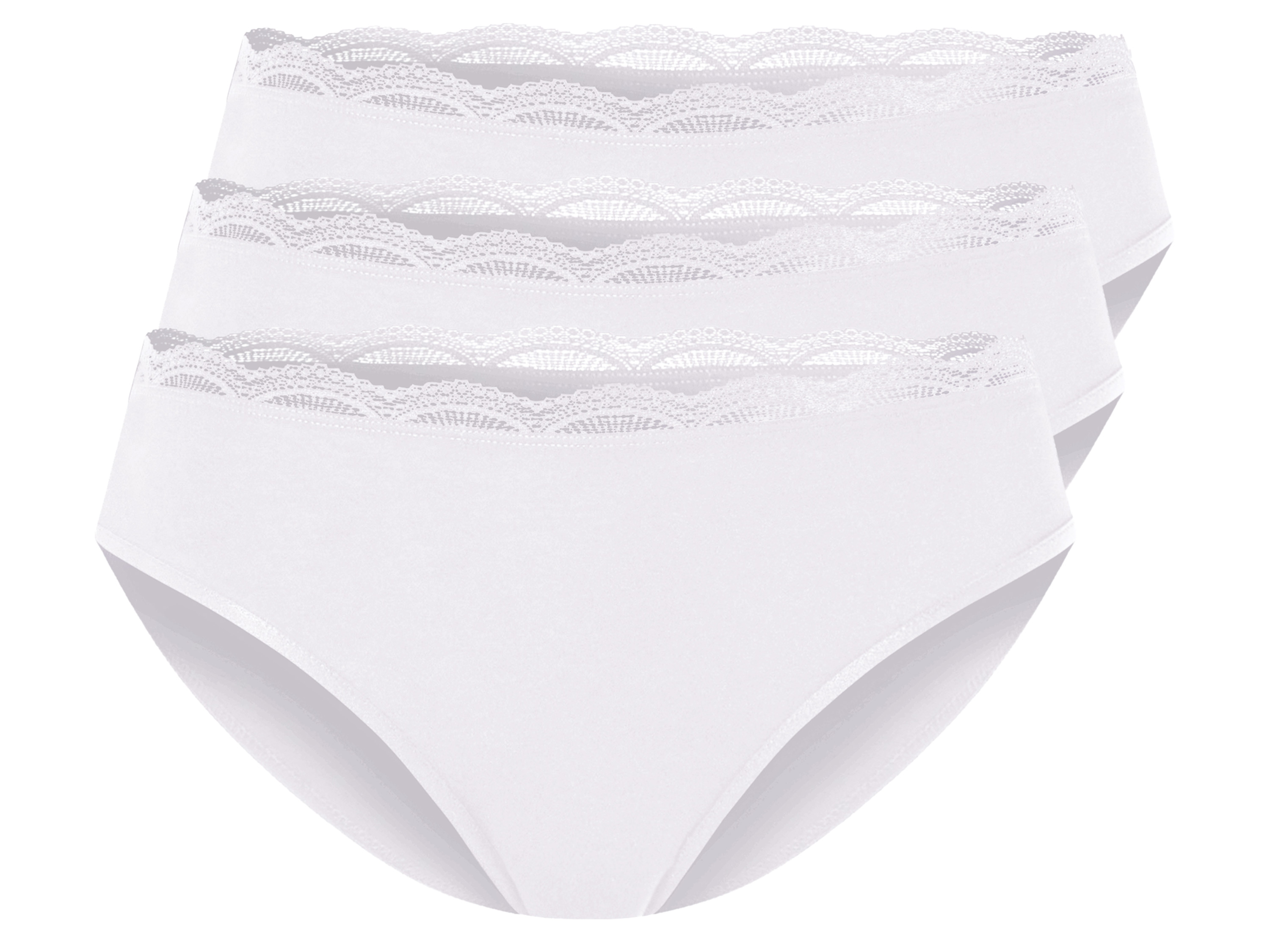 esmara Stringi modelujące damskie z koronką, 3 pary XL 48/50, Biały