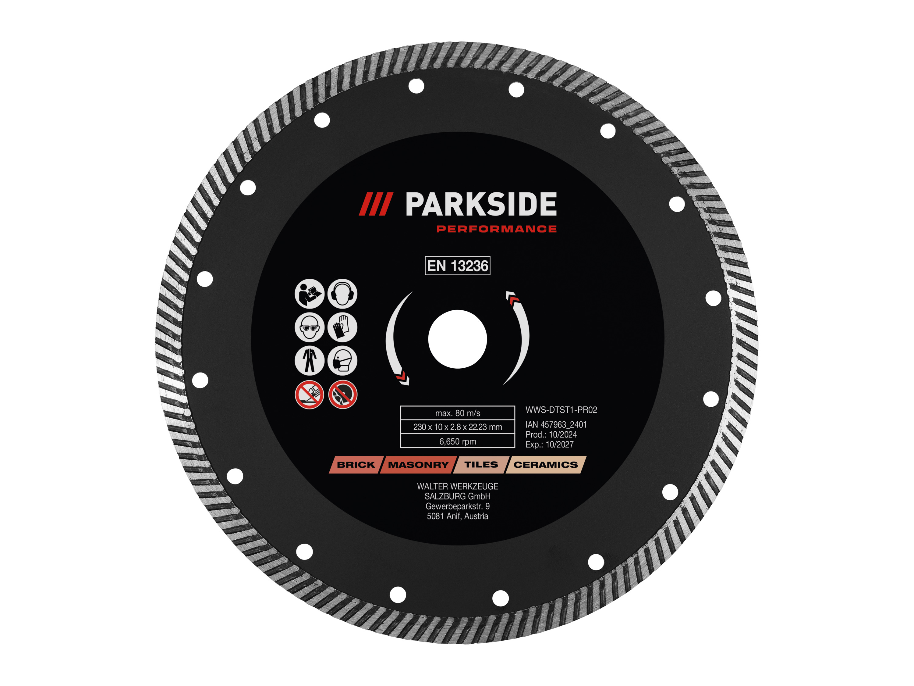 Parkside Performance Akcesoria do szlifierki kątowej, ok. Ø 230 mm Tarcze tnące turbo