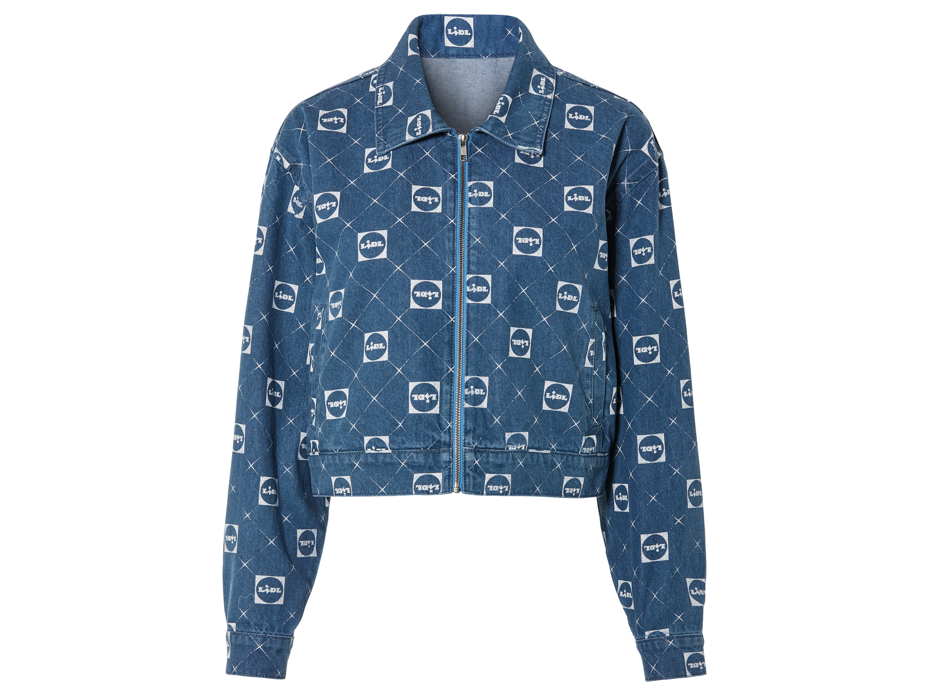 esmara Kurtka jeansowa damska oversize z kolekcji Lidla 46, Niebieski/ biały
