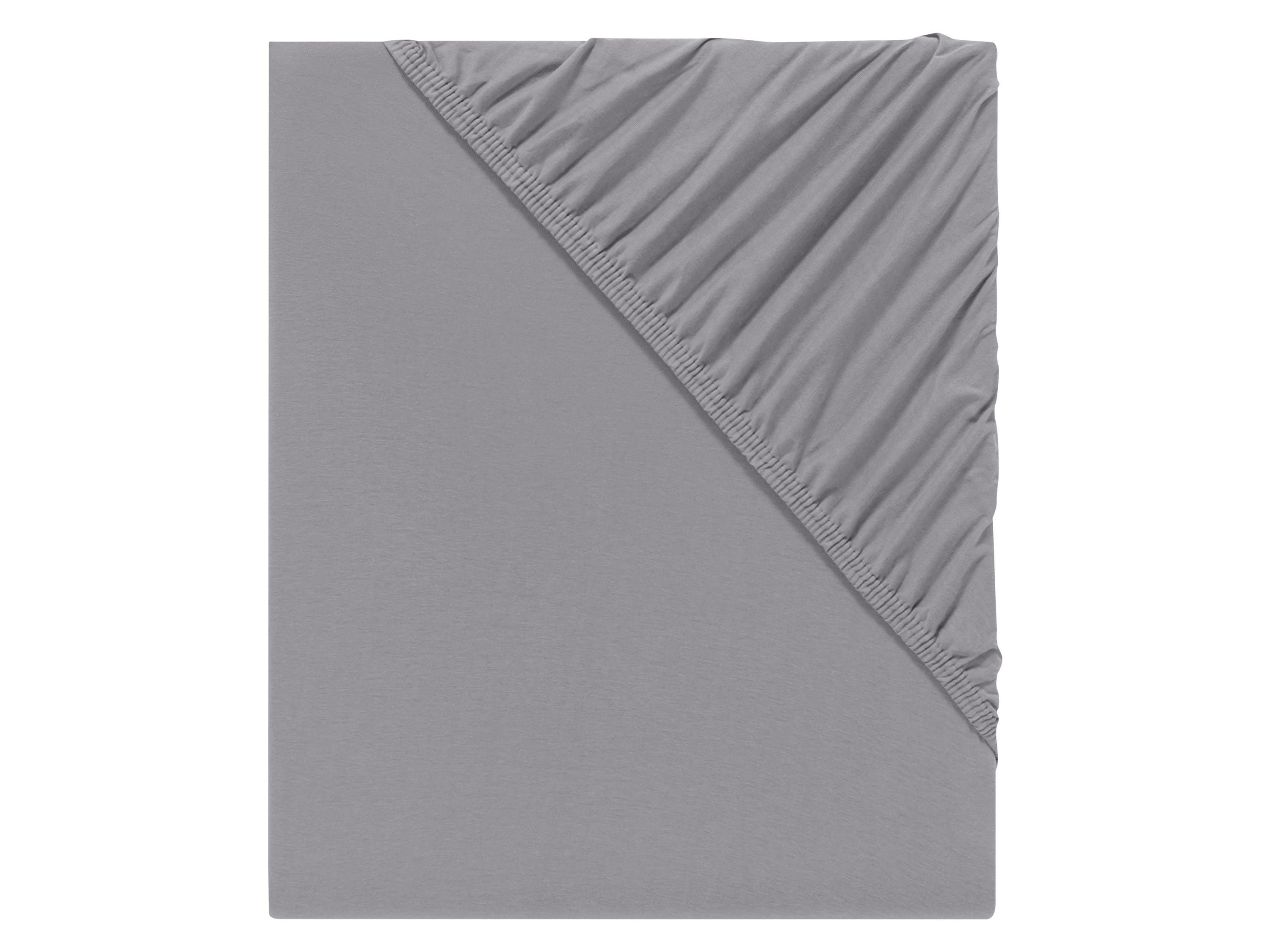 Livarno home Prześcieradło z dżerseju z gumką, 180-200 x 200 cm Szary