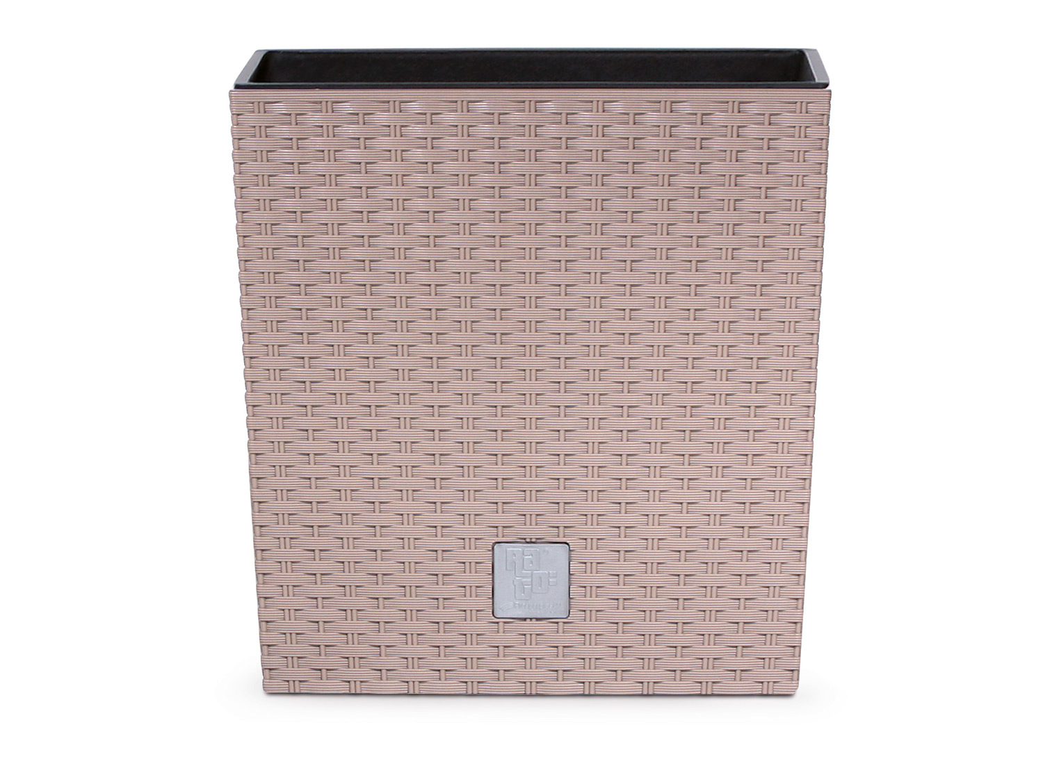 Prosperplast Donica Rato Low, o wyglądzie rattanu Mocca, 262x262x266 mm