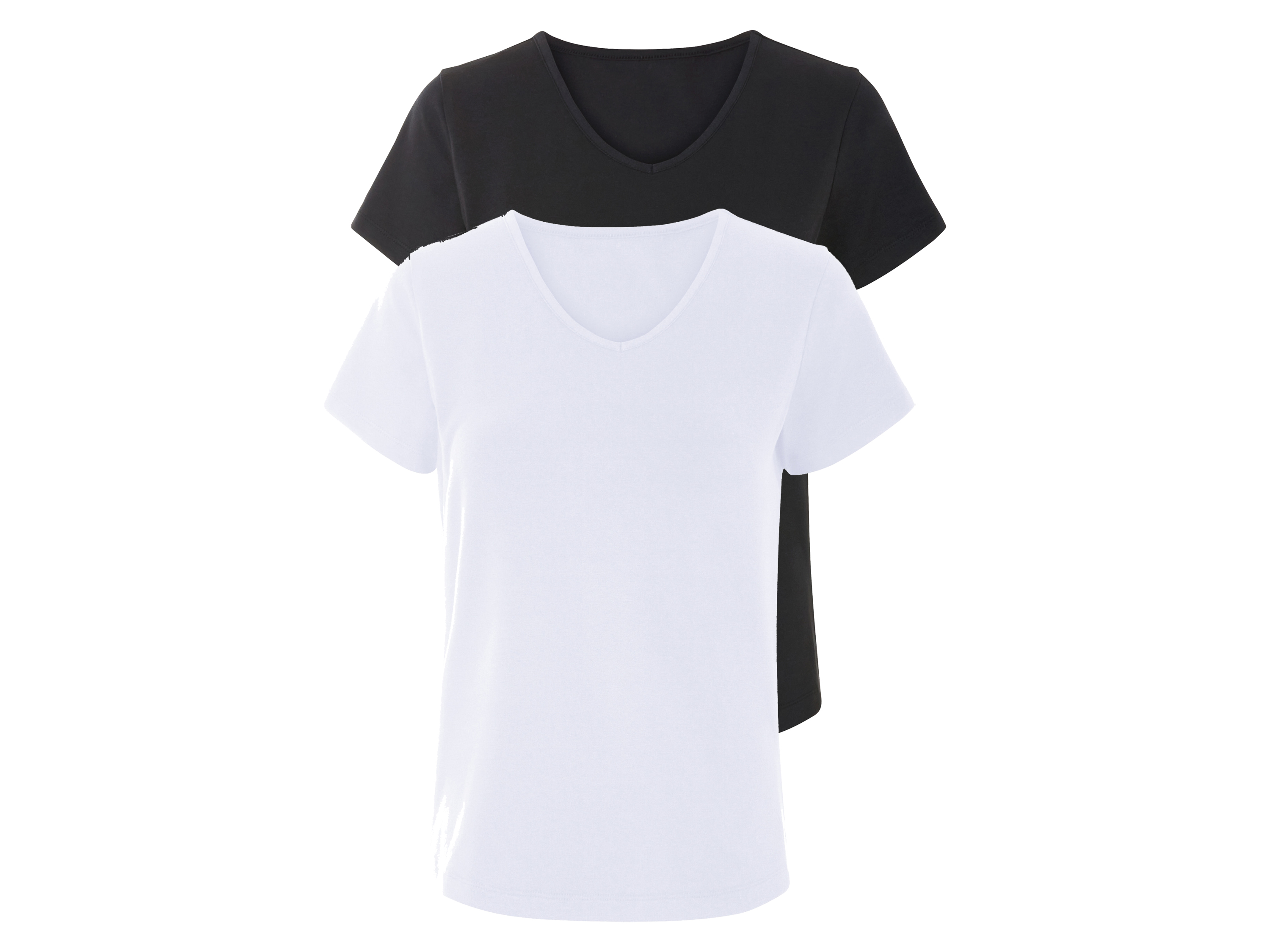 esmara T-shirty damskie z bawełny, 2 sztuki Czarny/ biały, S36/38
