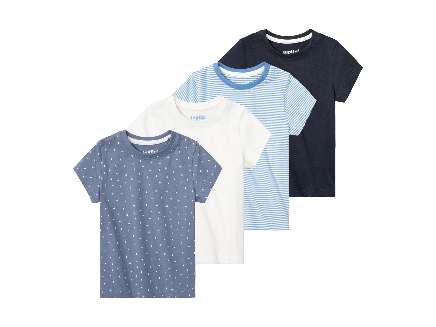 lupilu T-shirt niemowlęcy z bawełny, 4 sztuki 110/116, Jasnoniebieski