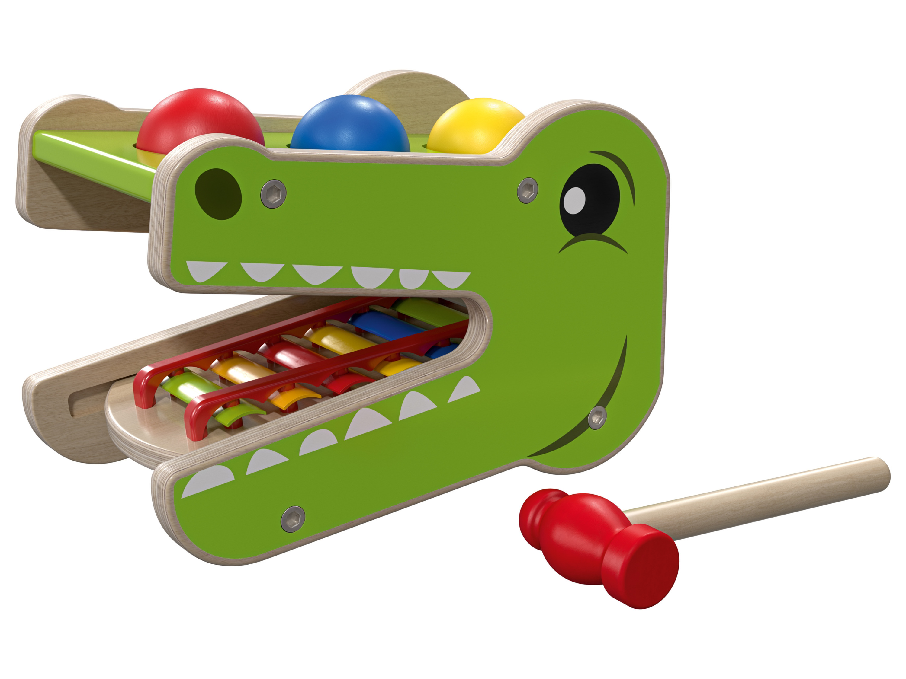 Playtive Drewniana zabawka edukacyjna motoryczna Wbijak z ksylofonem