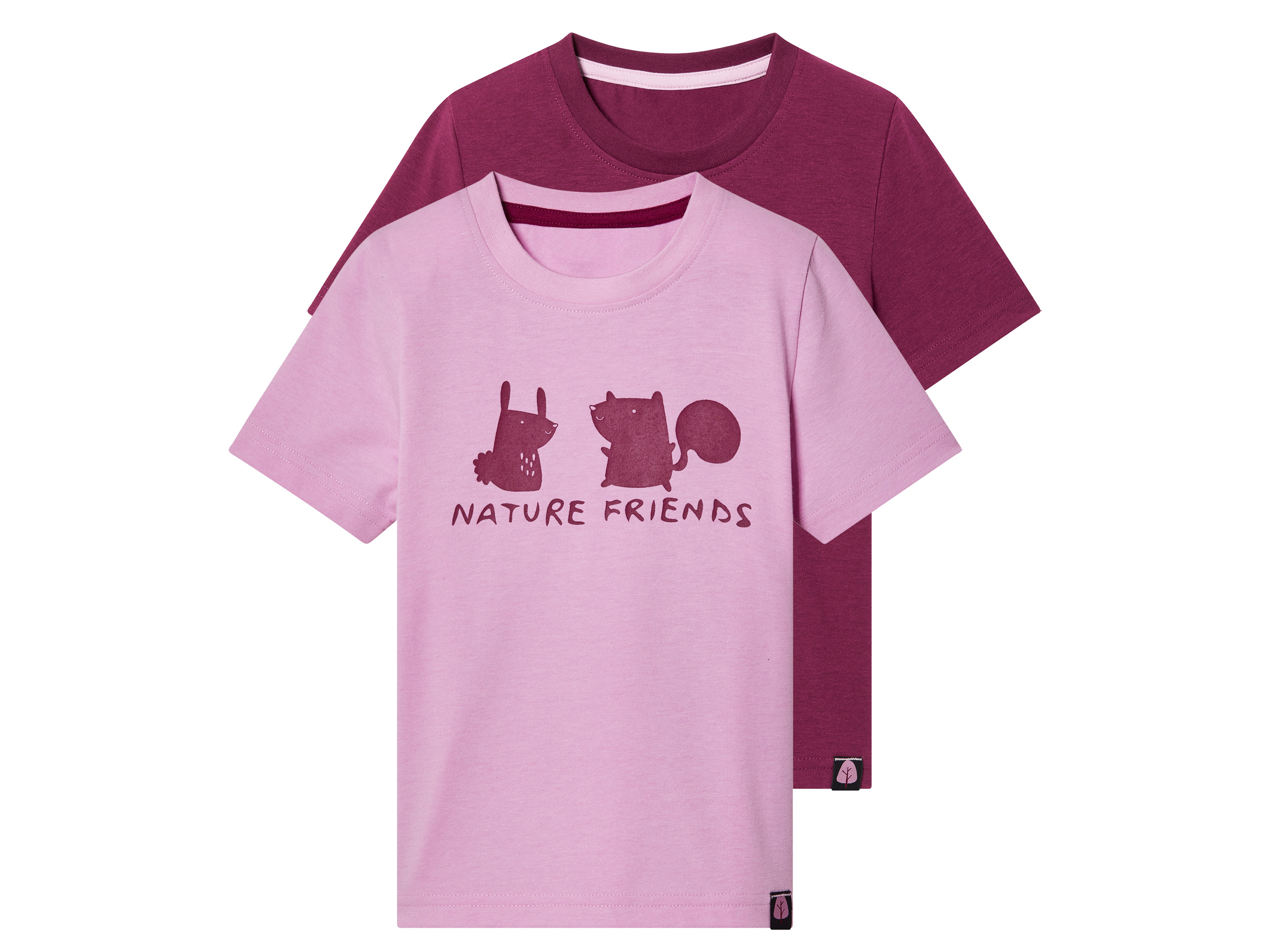 lupilu T-shirty funkcyjne dziecięce, 2 sztuki 86/92, Różowy/burgundowy