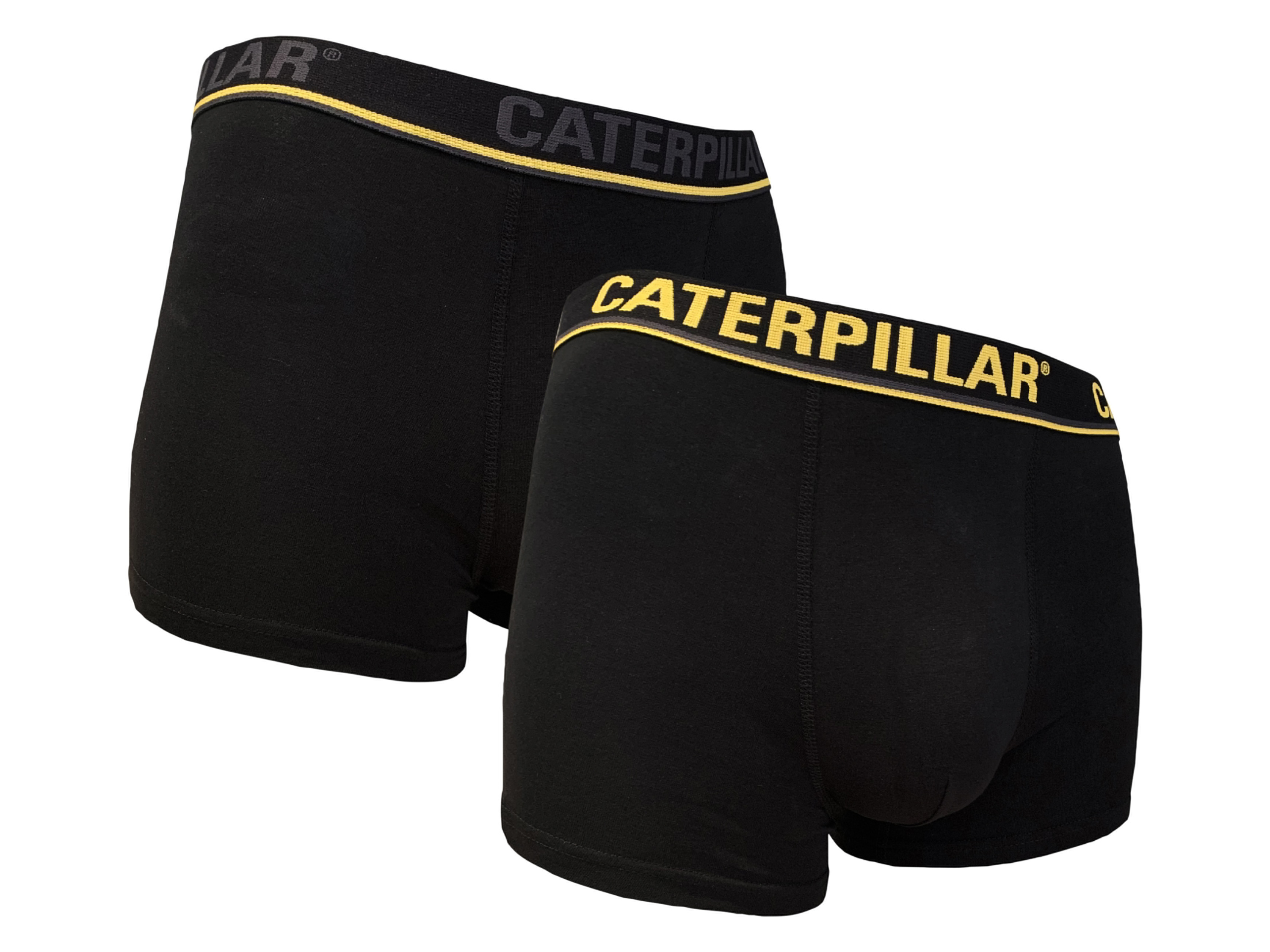 Caterpillar Bokserki męskie z bawełną, 2 pary M, Czarny/ żółty