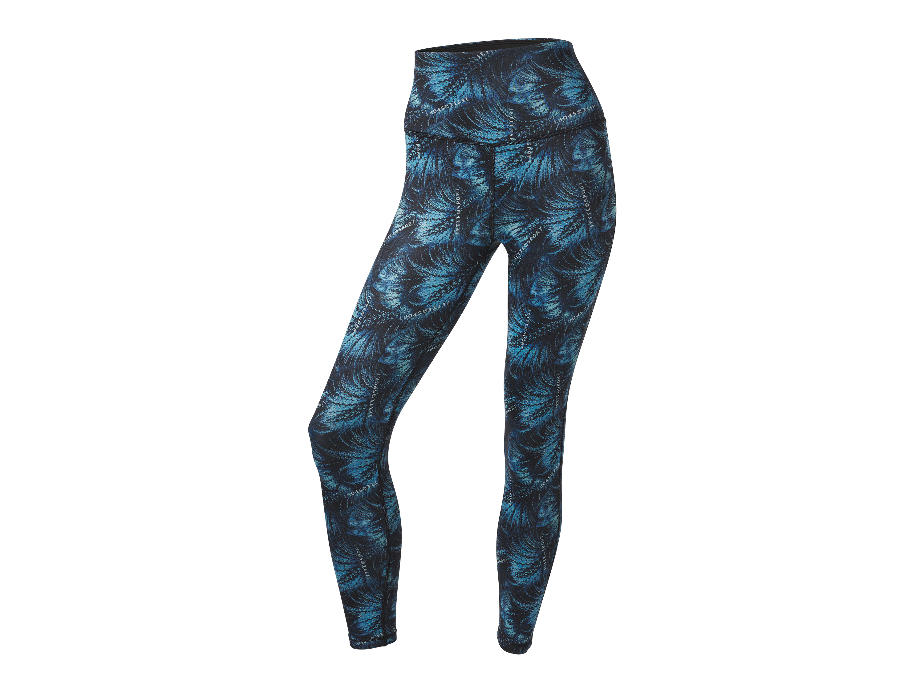 Crivit Legginsy funkcyjne damskie, szybkoschnące Niebieski/wzorzysty, S 36-38