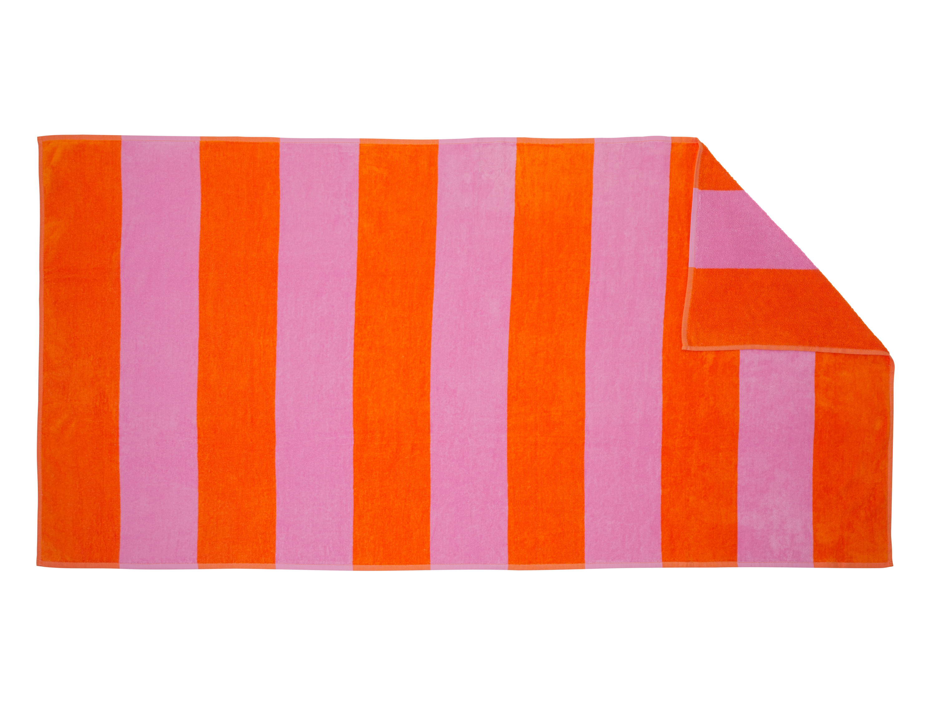 Crivit Ręcznik plażowy, 90 x 180 cm Pomarańczowy/ różowy