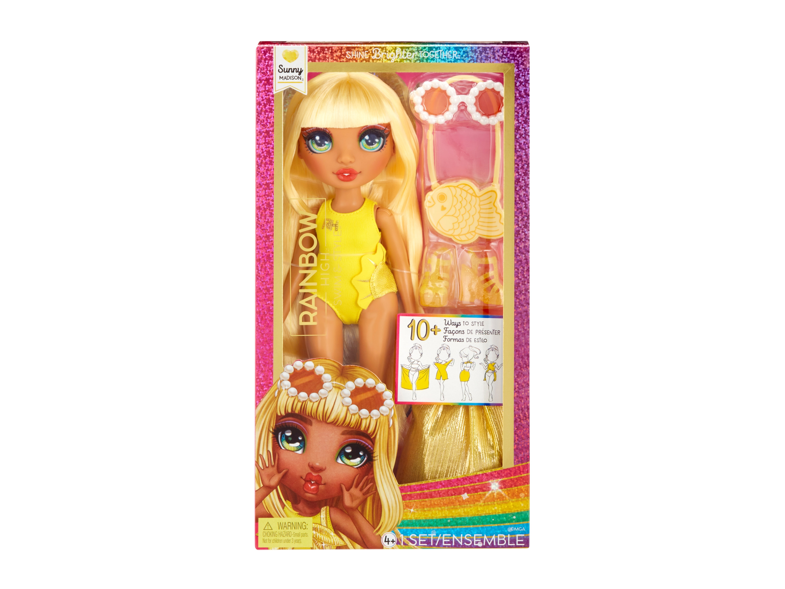 Lalka Rainbow High z kolekcji plażowej żółty