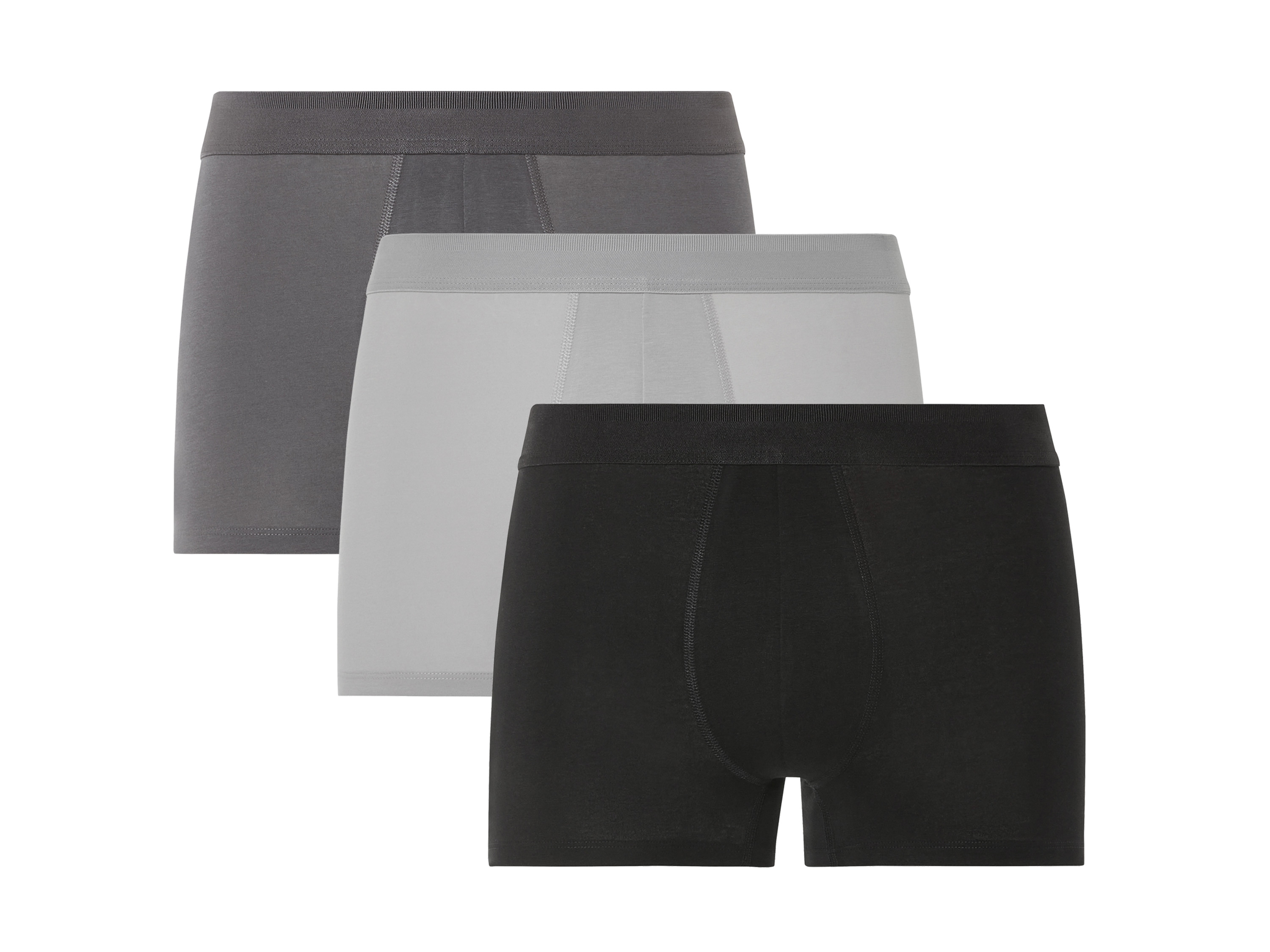 Livergy Bokserki męskie z bawełny organicznej, 3 pary 7/Xl, Czarny/ szary