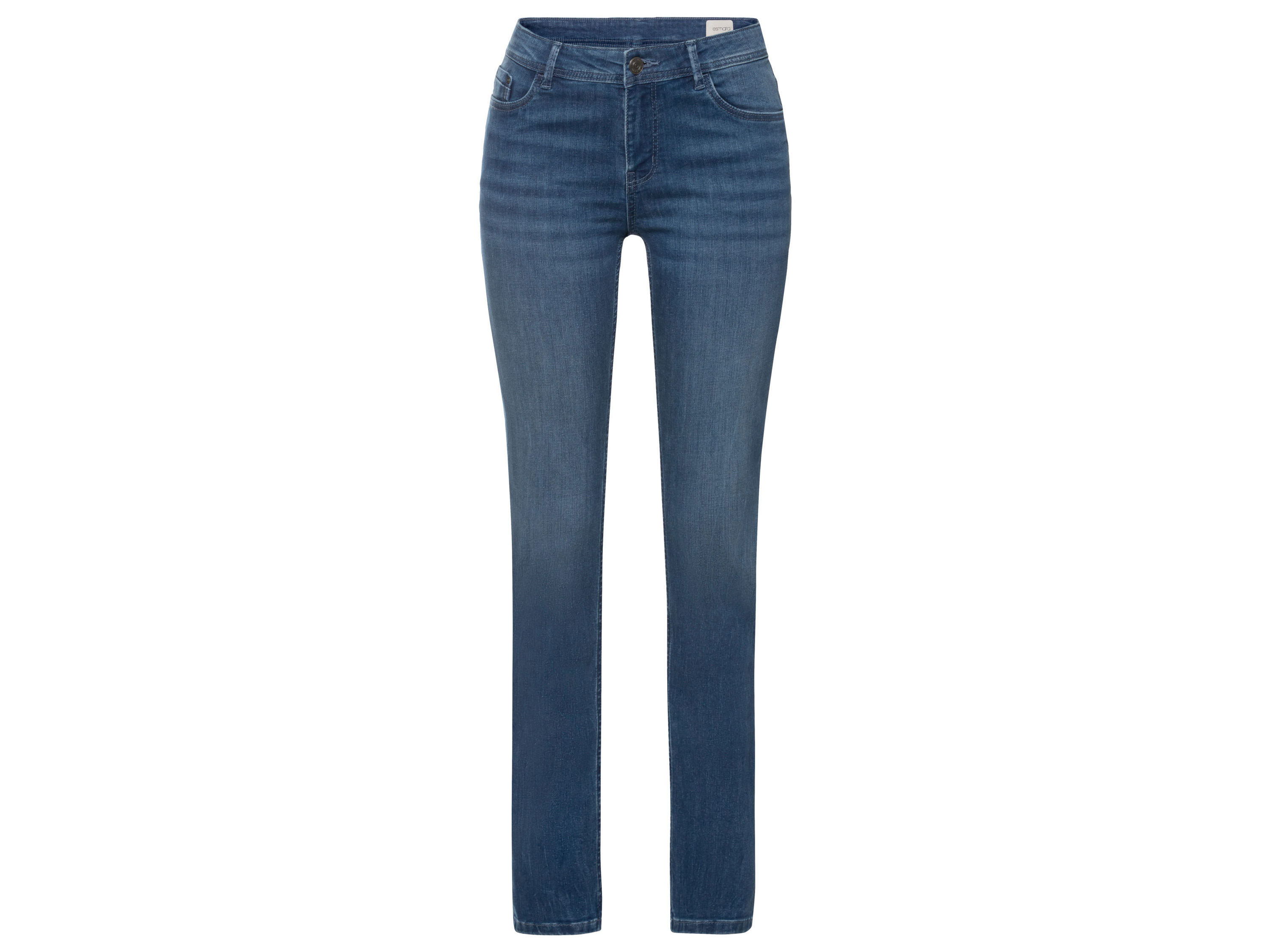 esmara Jeansy damskie z bawełny, Slim Fit Dłuższe, 40, Niebieski